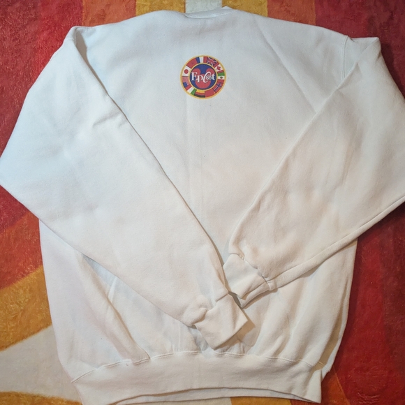 Vintage Epcot Center Walt Disney World Sweatshirt, White Unisex Large Retro 80's - Picture 7 of 9